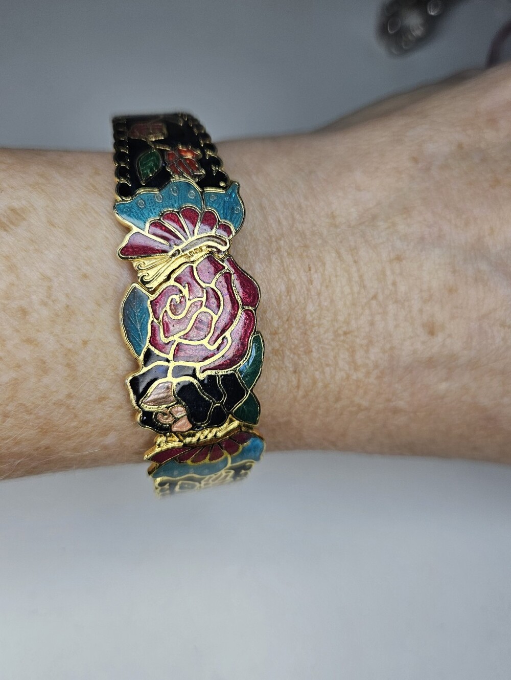 Vintage cloisonné bracelet cuff bangle bracelet‎
